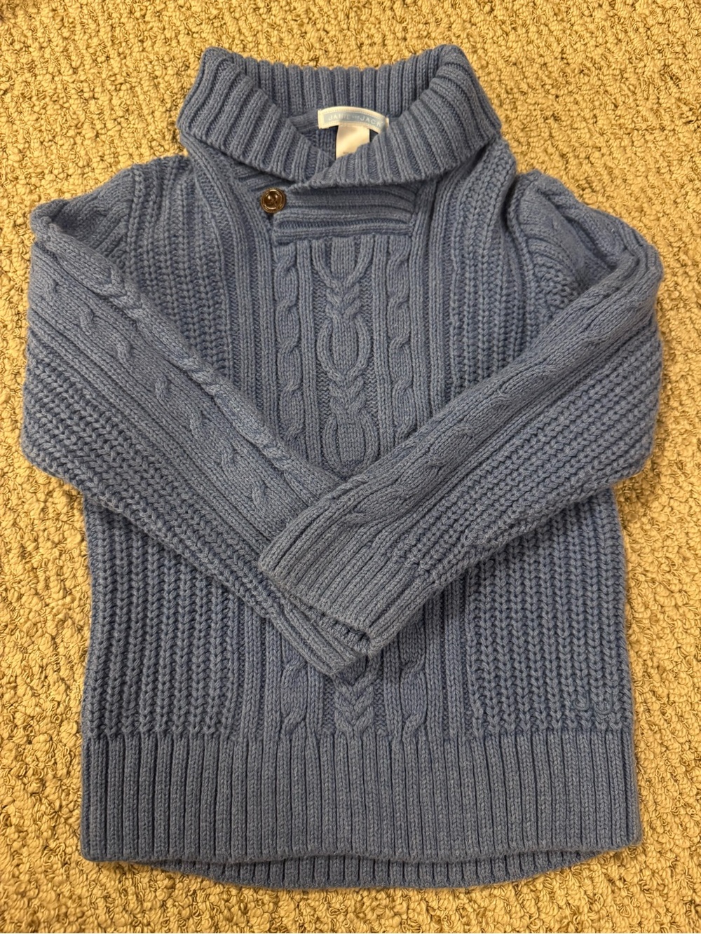 Janie and Jack 4 Cable-Knit Shawl Collar Sweater